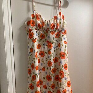 Floral bandeau slip dress